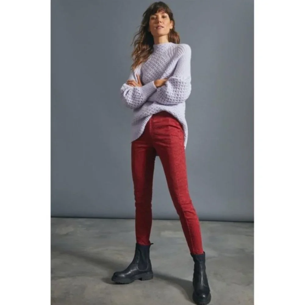 Anthropologie Pilcro Flocked High-Rise Leggings